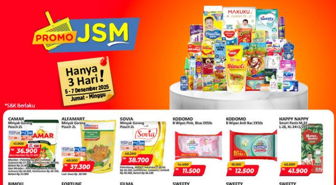 50 Daftar Produk Promo JSM Alfamart Hari Minggu, 7 Desember 2025 Spesial Akhir Tahun